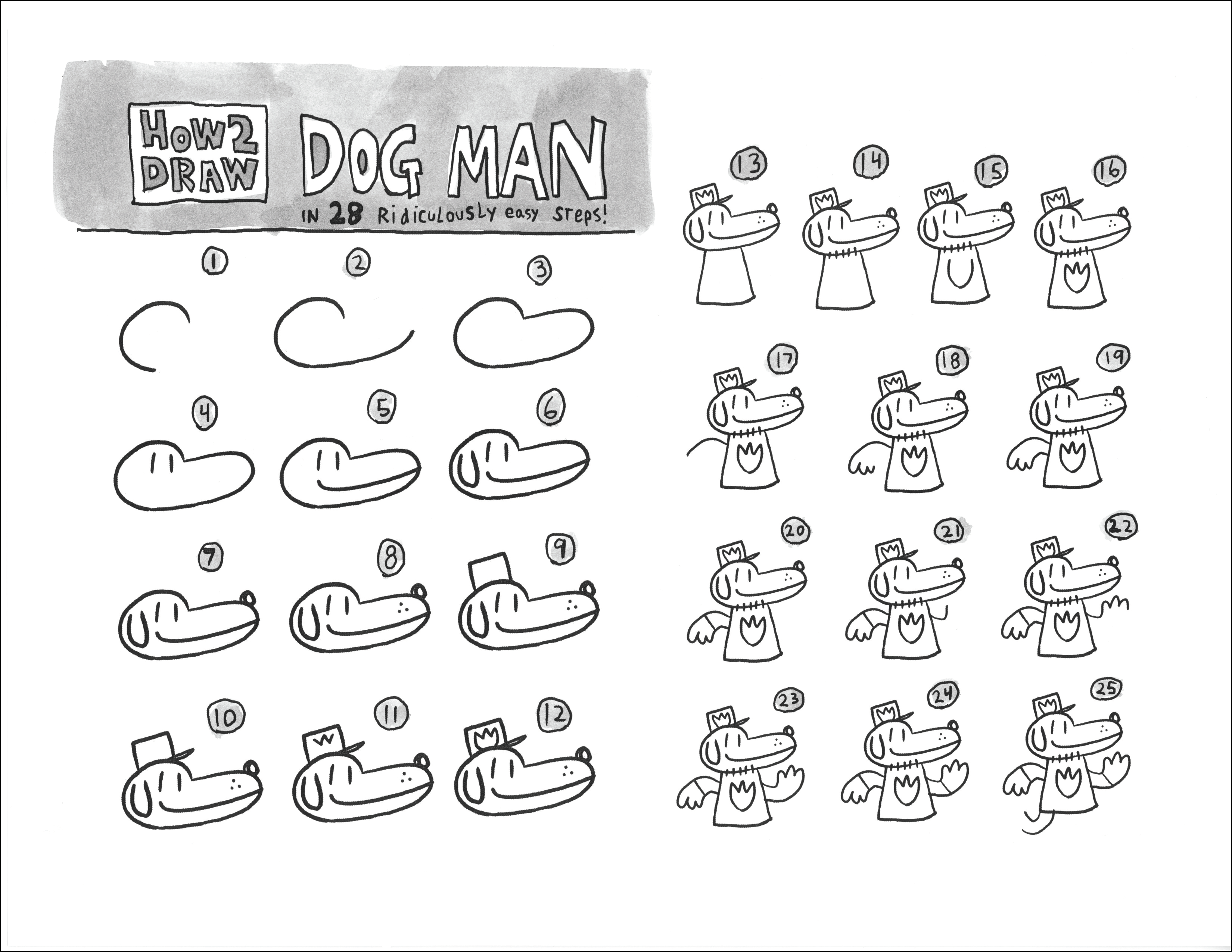 Learn how to draw Dog Man Learn how to draw Dog Man